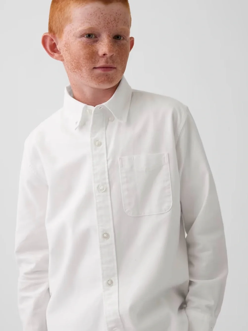 GAP White Button-Down Shirt with Chest Pocket